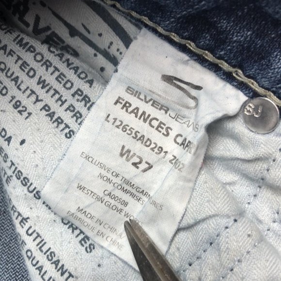 VINTAGE SILVER FRANCES DENIM CAPRIS 27x23 ๐ - Picture 8 of 13
